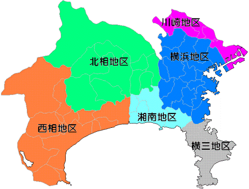 神奈川県の地図